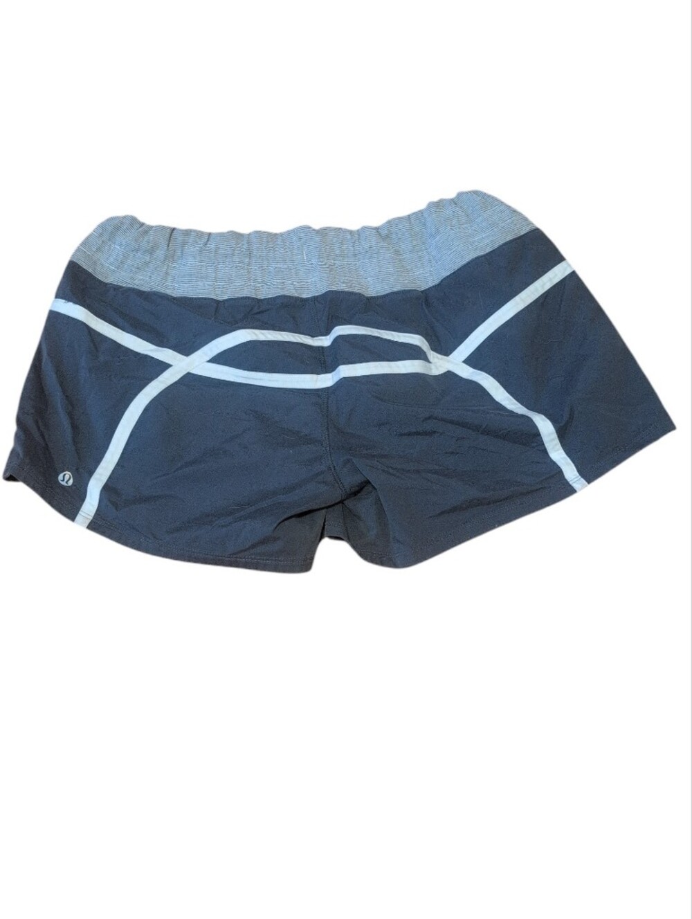 Lululemon Speed Shorts Size 8 Black Gray Reflective Athletic Running Shorts